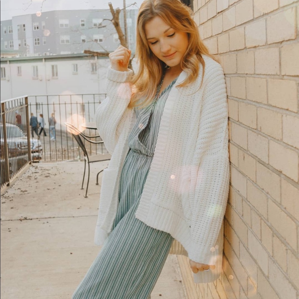 Green striped jumper